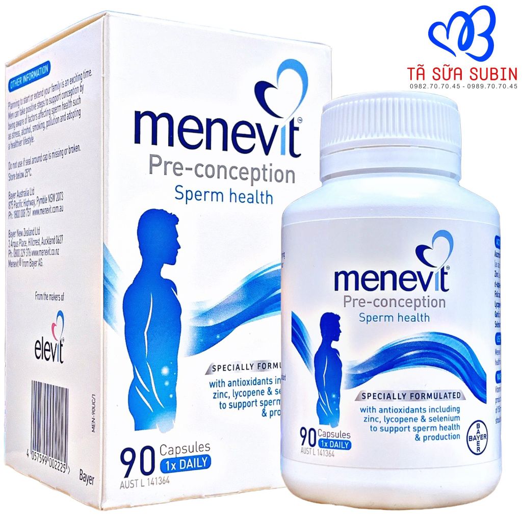 Thuốc Menevit Tăng Chất Lượng Tinh Trùng Úc 90 Viên Dành Cho Đàn Ông