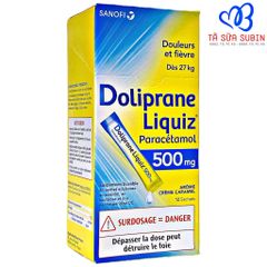 Siro Hạ Sốt Doliprane Liquiz 500mg Pháp (12 Gói) 8-15 Tuổi