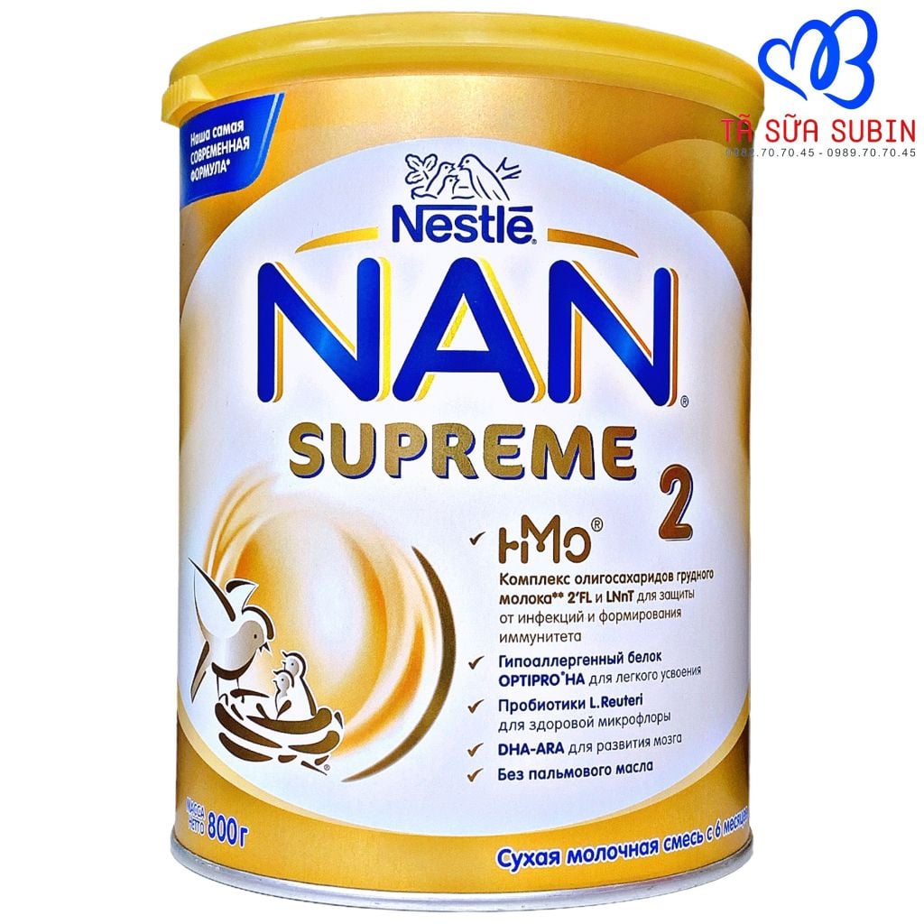 Sữa Nan Supreme Nga 800gr Số 2 Dành Cho Bé Dị Ứng (6-12 Tháng)