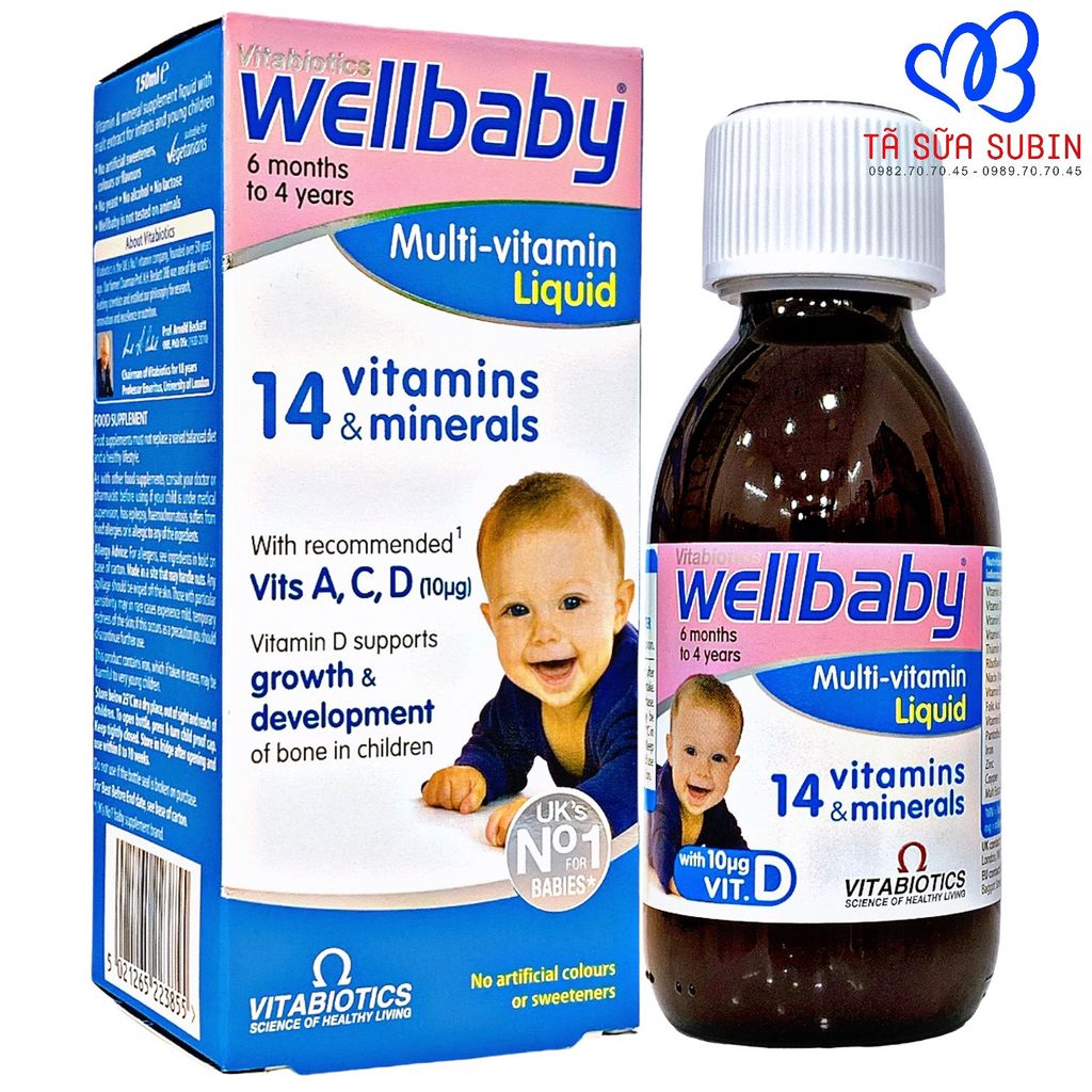 Vitamin Tổng Hợp Tăng Đề Kháng Wellbaby Anh 150ml Cho Bé 6 Tháng - 4 Tuổi