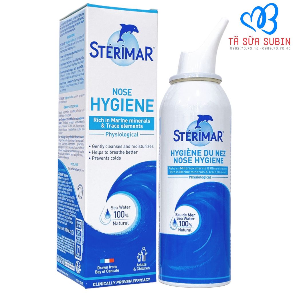 Xịt Muối Biển Cá Heo Vàng Sterimar Pháp 100ml Cho Bé 3 Tuổi +