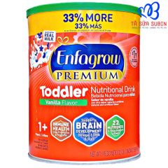 Sữa Enfagrow Premium Toddler Mỹ 907gr Vị Vani Nắp Xanh Cho Bé Từ 1-3 Tuổi