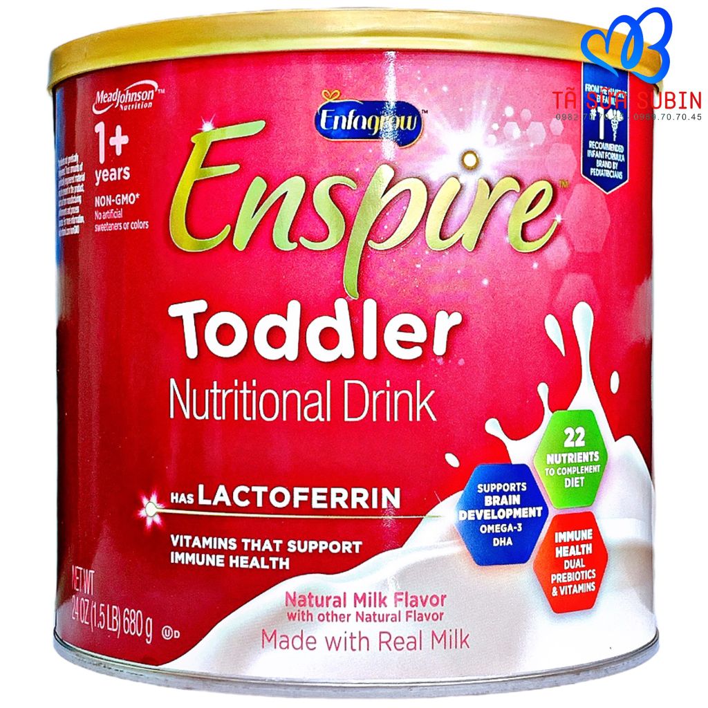 Sữa Enfagrow Enspire Toddler has Lactoferin Mỹ 680GR cho bé từ 1 – 3 tuổi