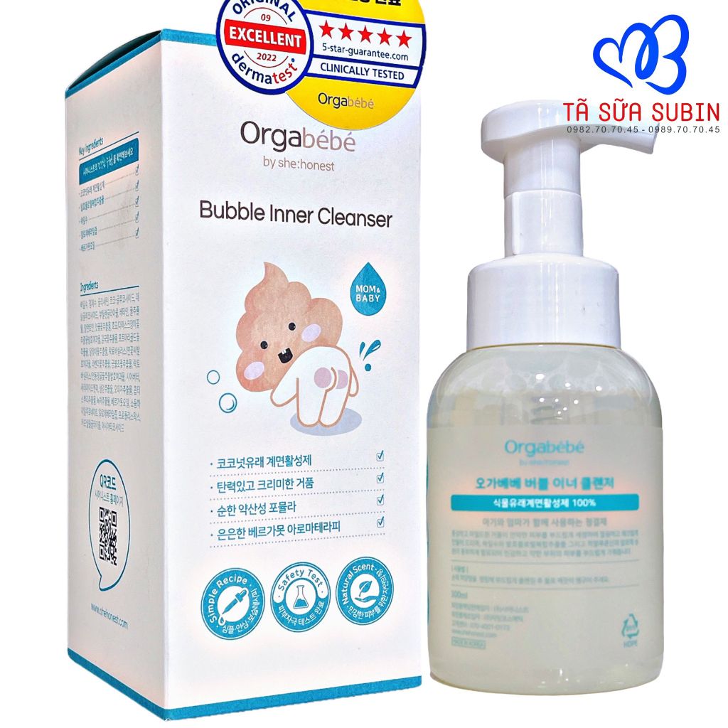 Dung Dịch Vệ Sinh Mông Cho Bé Orgabébé Hàn Quốc 300ml