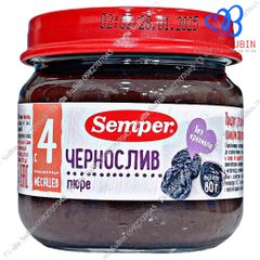 Trái Cây Nghiền Semper Nga 80gr Vị Mận Đen Bé từ 4 tháng