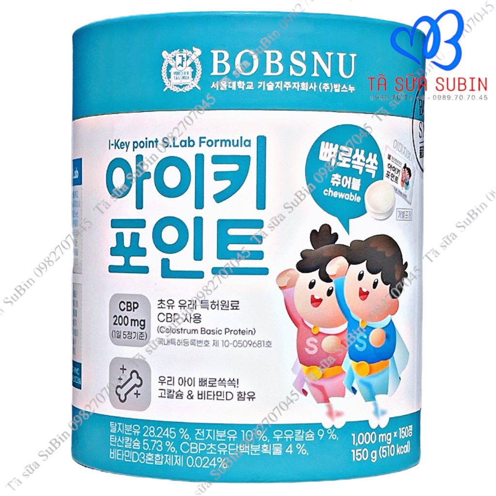 Kẹo Canxi Sữa Non Bobsnu Hàn Quốc 150gr