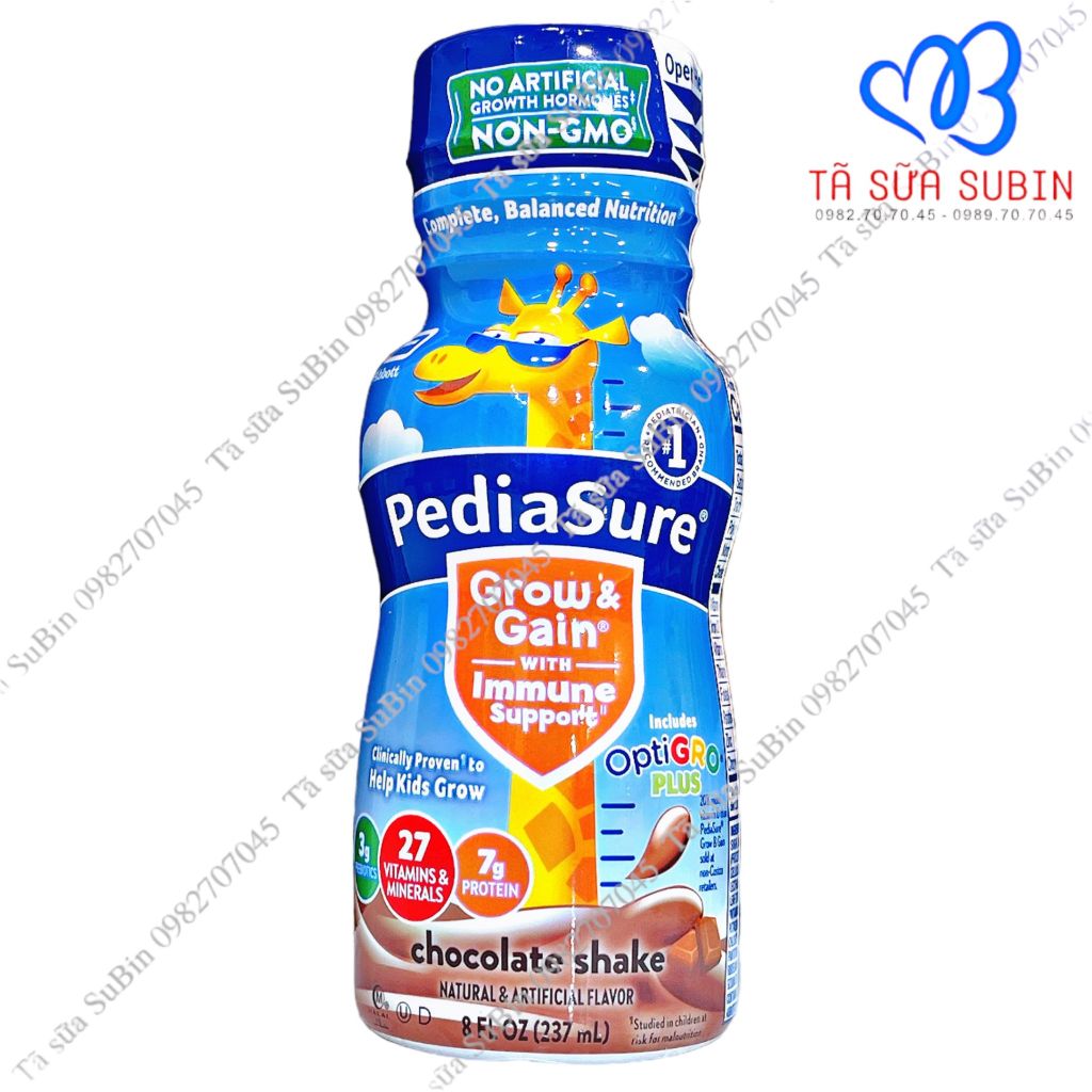 Sữa Pediasure Nước Grow & Gain Mỹ 237ml Xanh dương Tã Sữa SuBin
