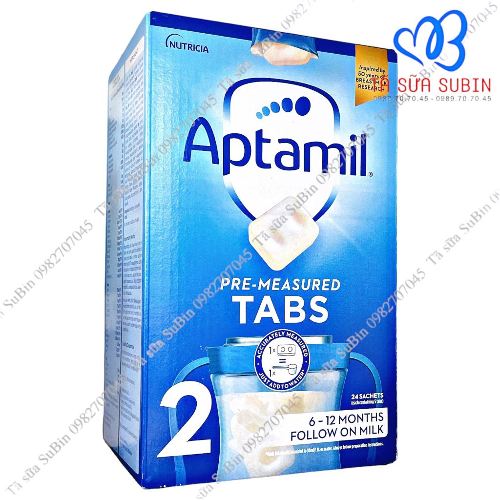 Sữa Aptamil Dạng Thanh Pre-Mesured Tabs Ạnh 24 Thanh Số 2 (6-12 tháng)