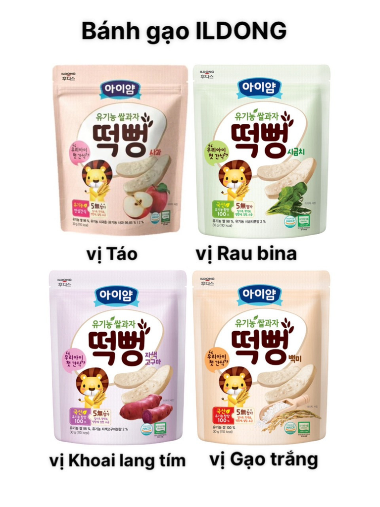 Bánh Gạo Hữu Cơ Ildong Hàn Quốc 30g Bé Từ 6Tháng