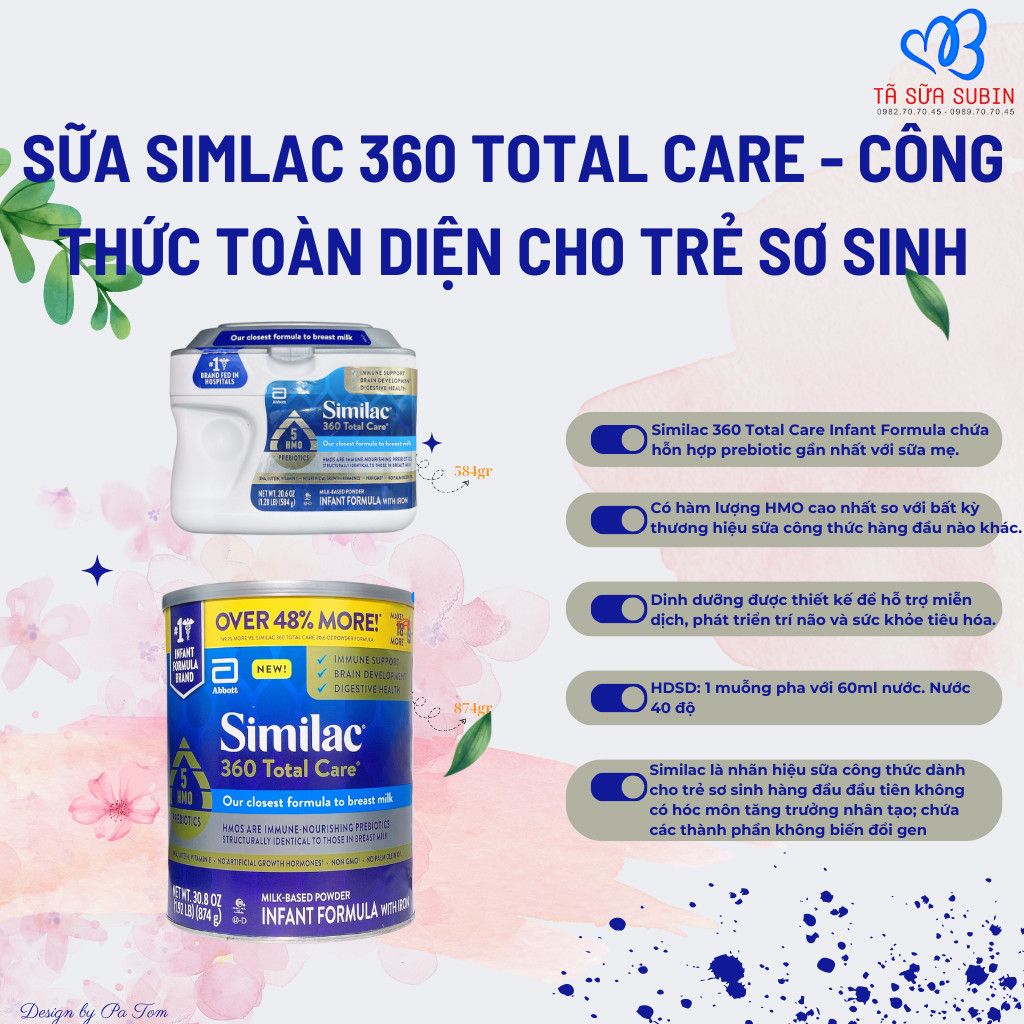 Sữa Similac 360 Total Care 5HMO Prebiotic Mỹ (0-12 Tháng)
