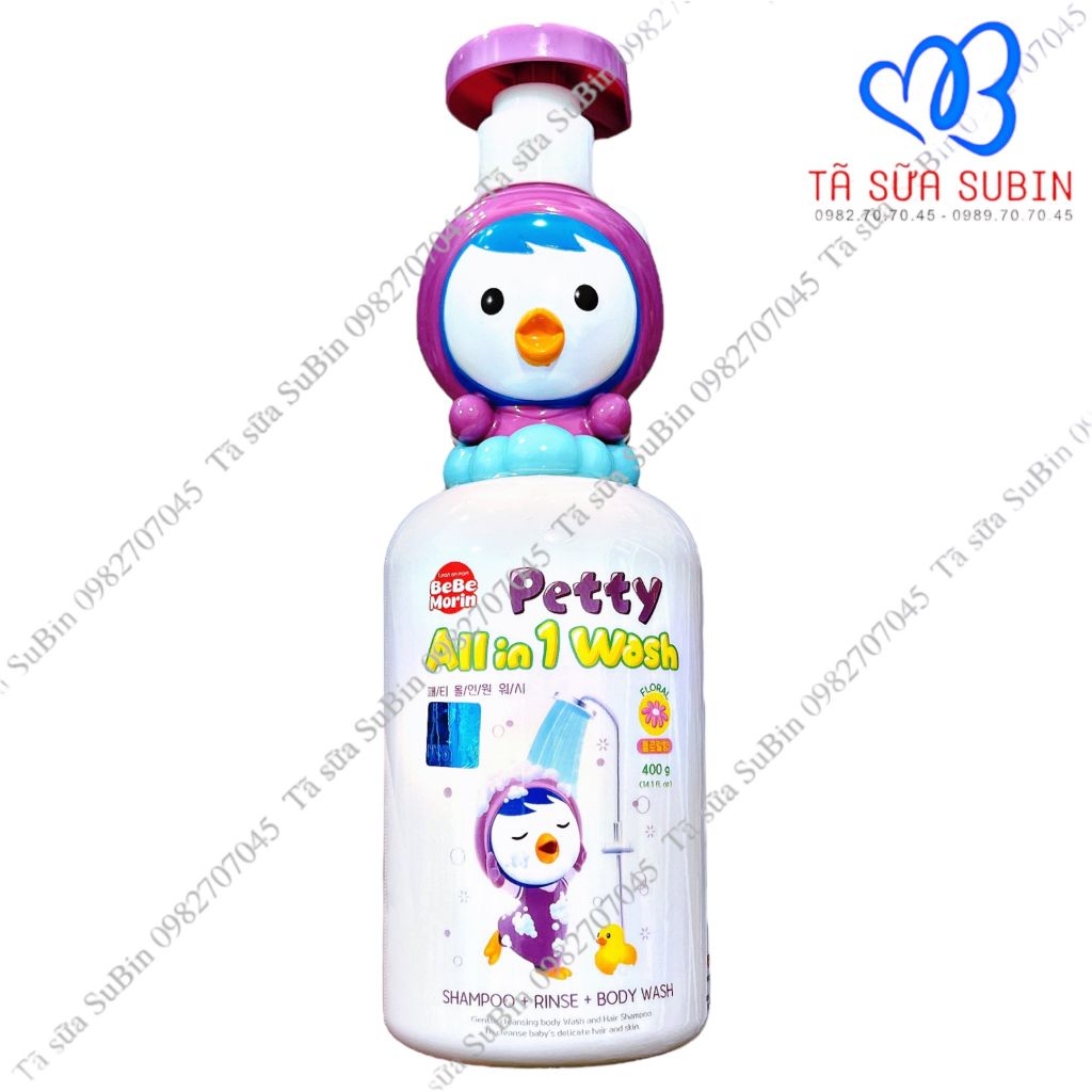 Tắm Gội Xả Petty All In 1 Wash Hàn Quốc 400gr