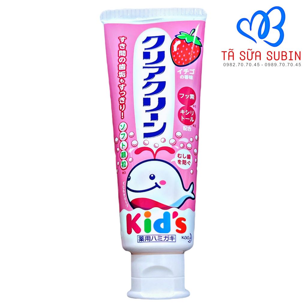 Kem đánh răng Kao Cá heo Nhật 70gr Vị Dâu