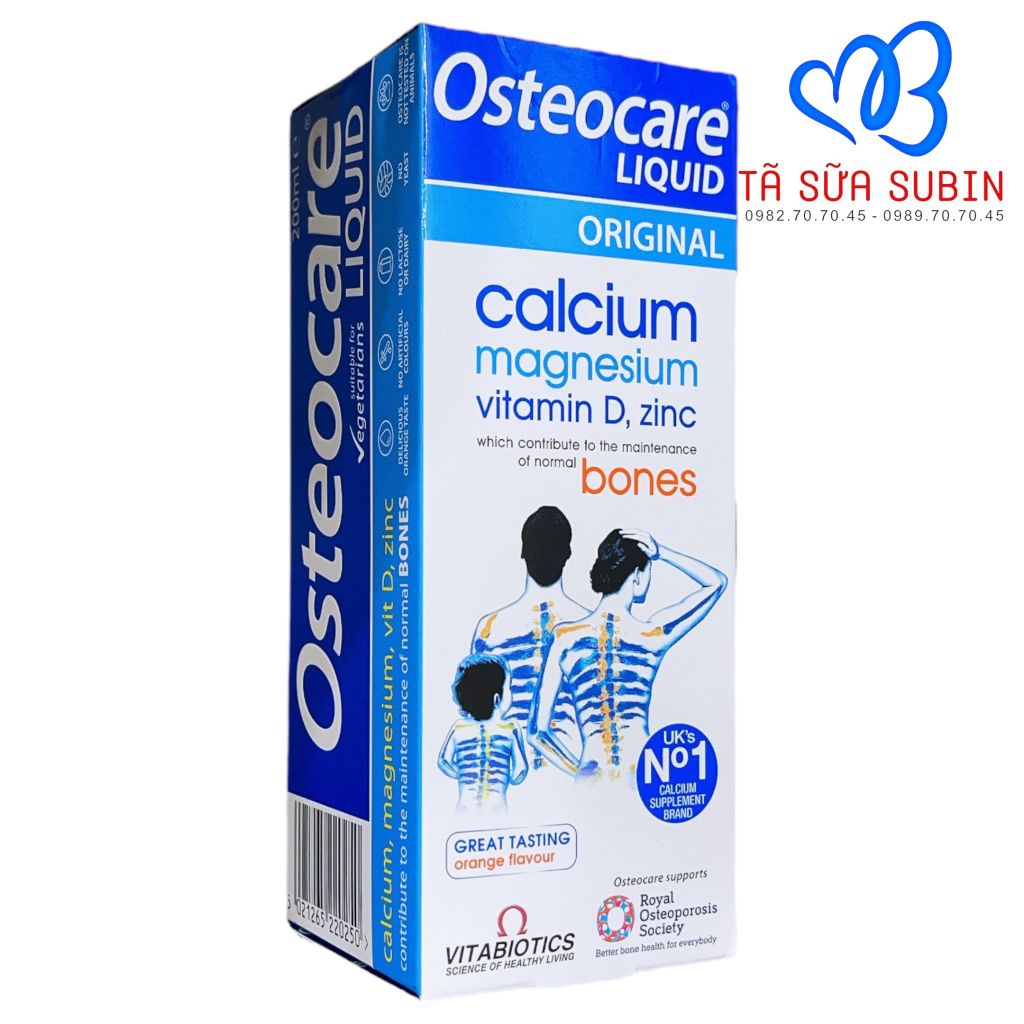 Canxi Osteocare Liquid Calcium magnesium vitamin d, zinc Anh 200m Tã