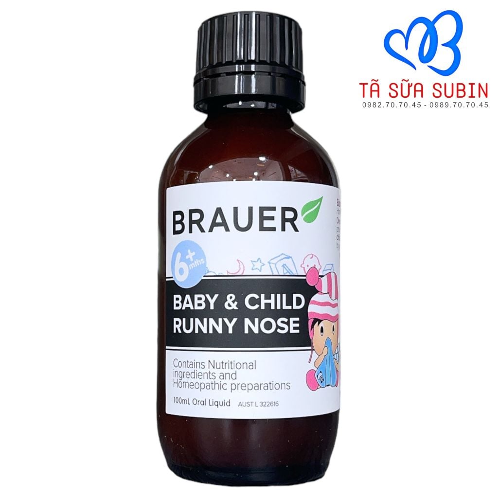Siro Sổ Mũi Runny Nose Brauer Úc 100ml (6 Tháng) – Tã Sữa SuBin