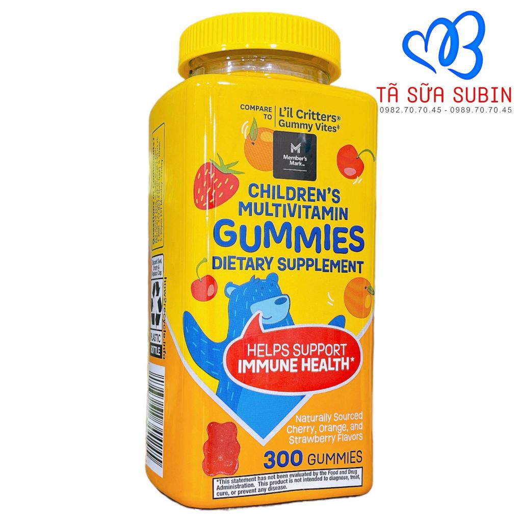 Kẹo dẻo bổ sung vitaminMember’s Mark Children’s MultiVitamin Gummies 300 viên