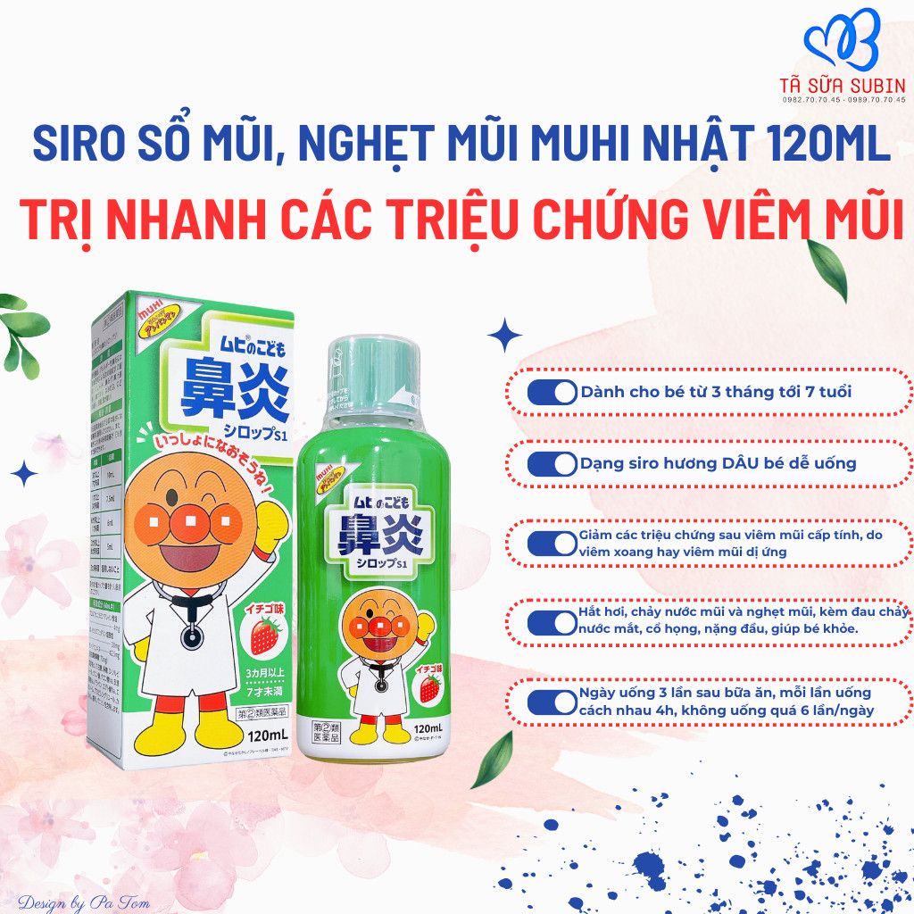 Siro Sổ Mũi, Nghẹt Mũi Muhi Nhật 120ml