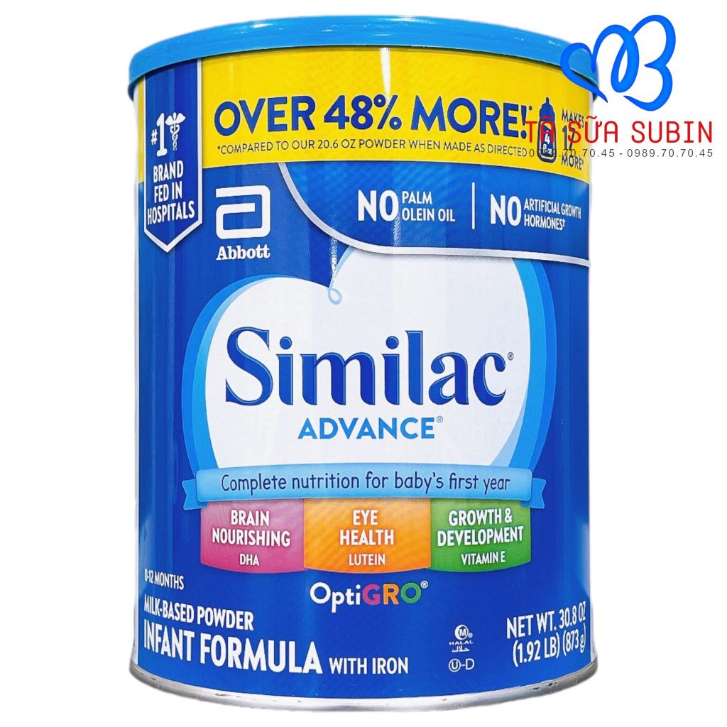 Sữa Similac Advance Optigro Mỹ cho bé 0-12 tháng