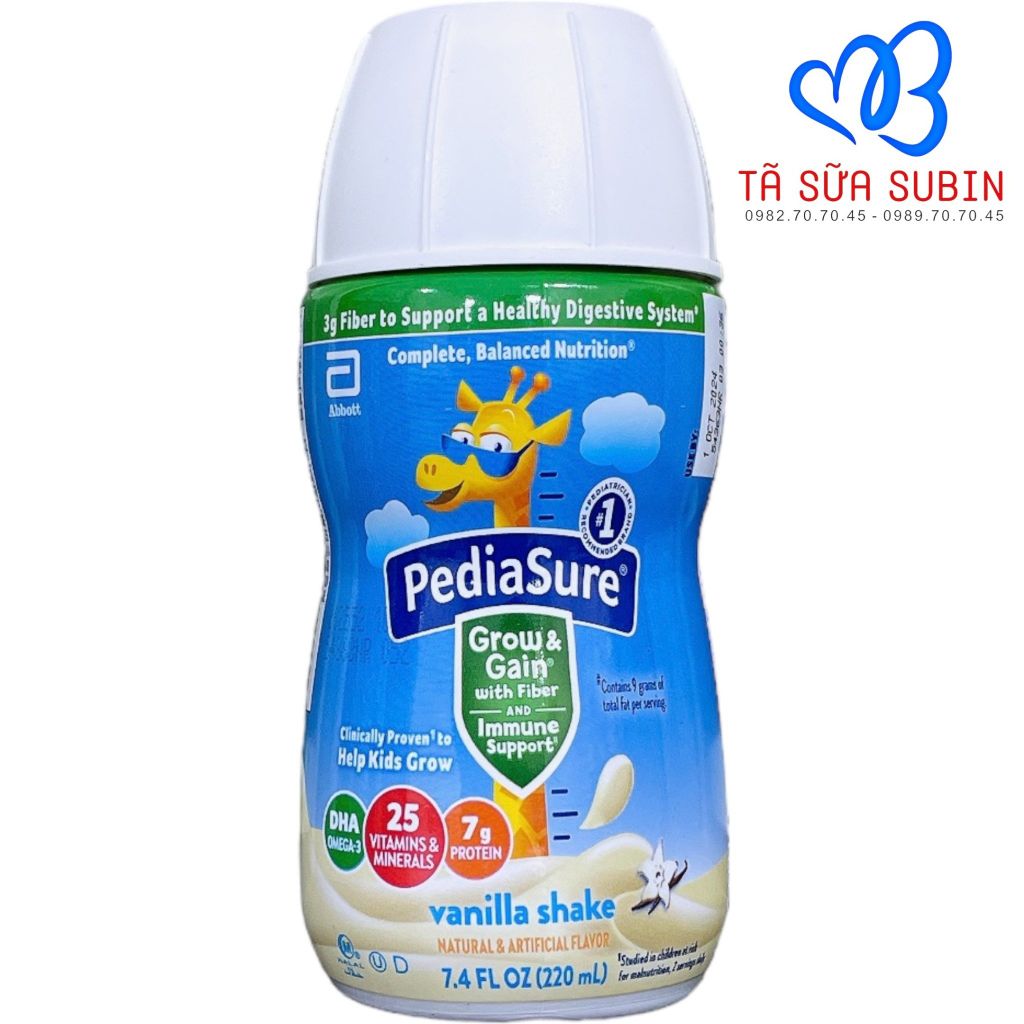 Sữa Pediasure Grow and Gain with Fiber Mỹ 220ml Dạng nước