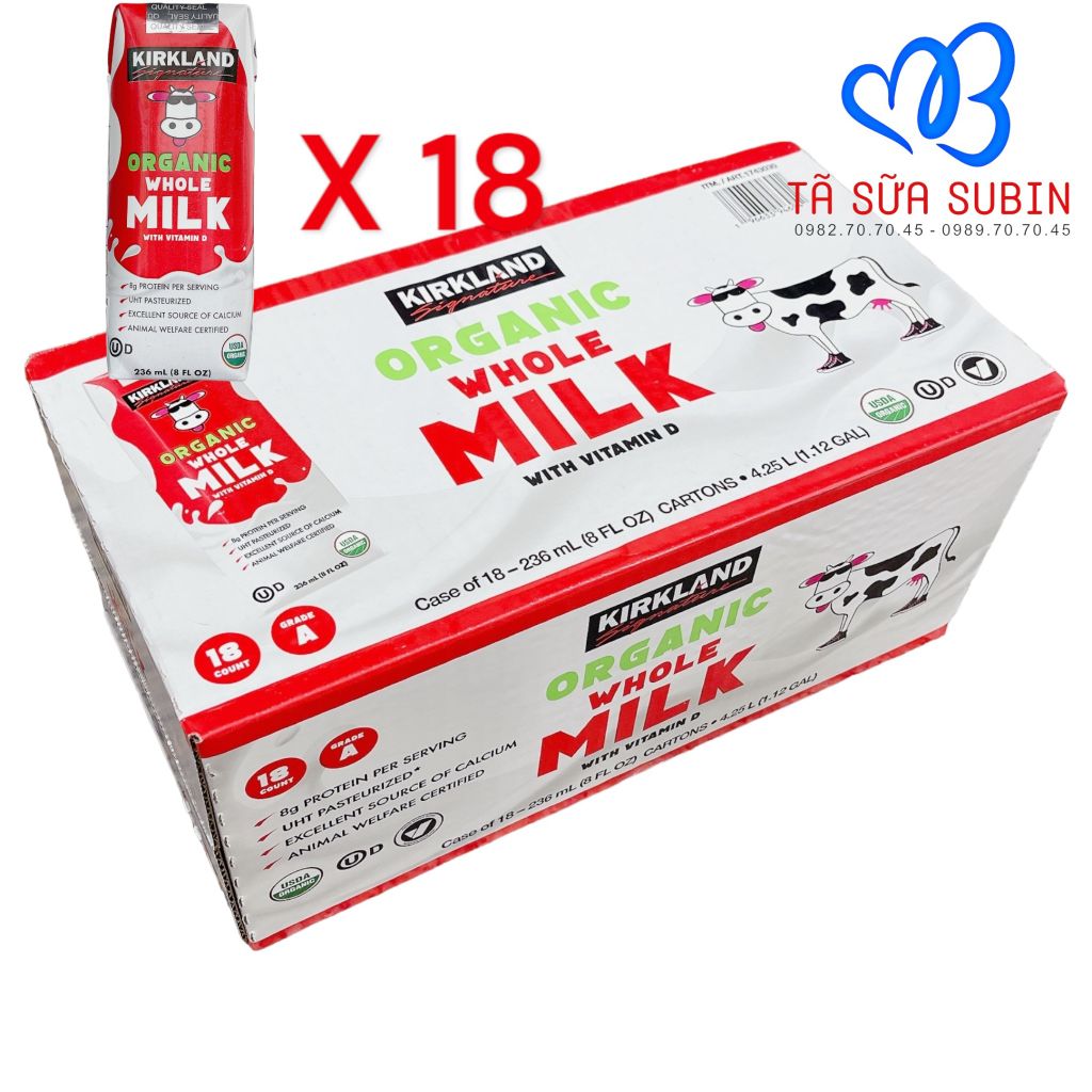 Sữa tươi Kirkland Organic Whole Milk Mỹ
