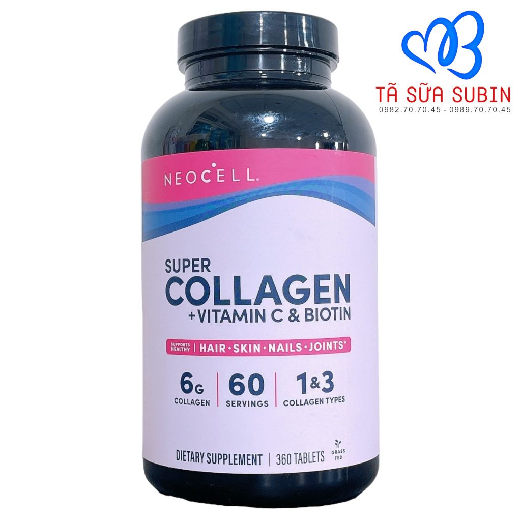 Neocell Super Collagen + Vitamin C & Biotin Mỹ 360 viên – Tã Sữa SuBin