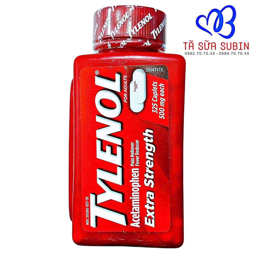 Viên uống giảm đau hạ sốt Tylenol Extra Strength Mỹ 500mg