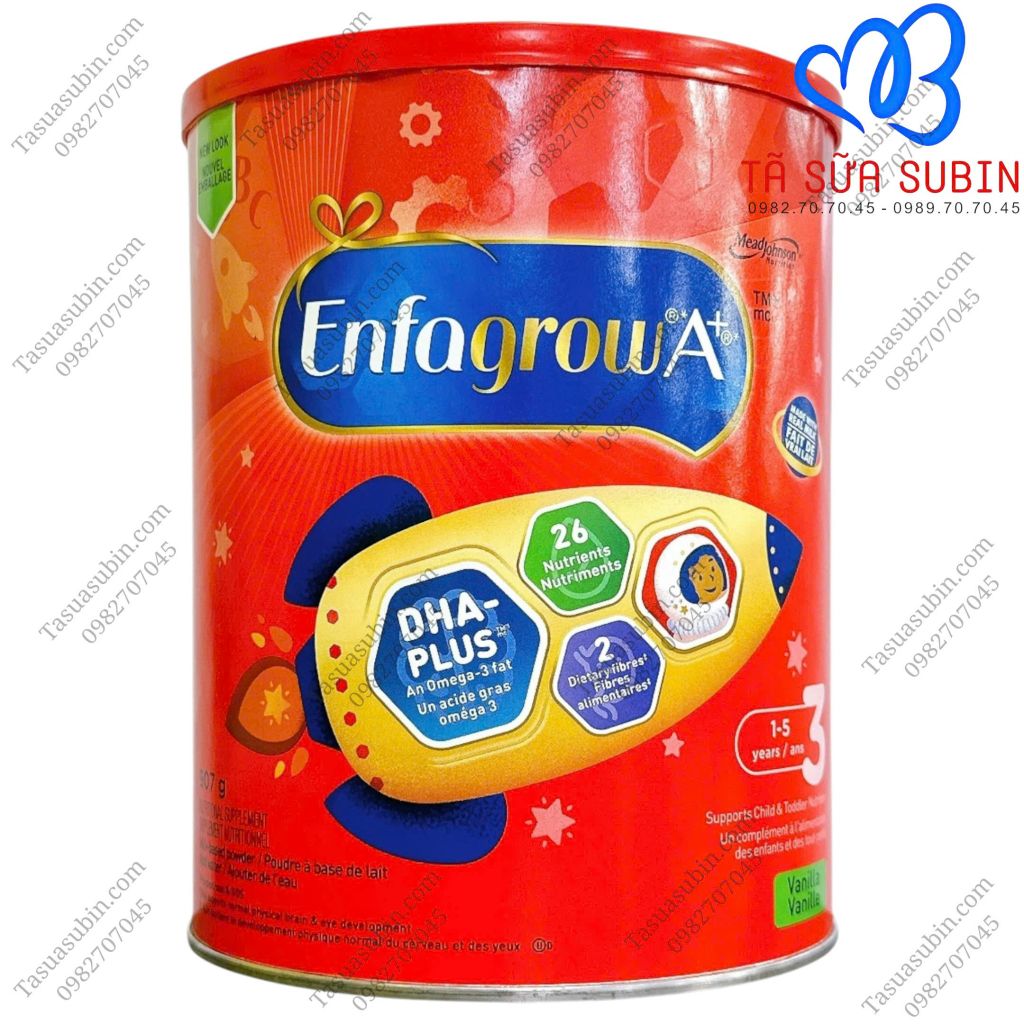 Sữa Enfagrow A+ Canada số 3 907gr vị vanila cho bé 1-5 tuổi