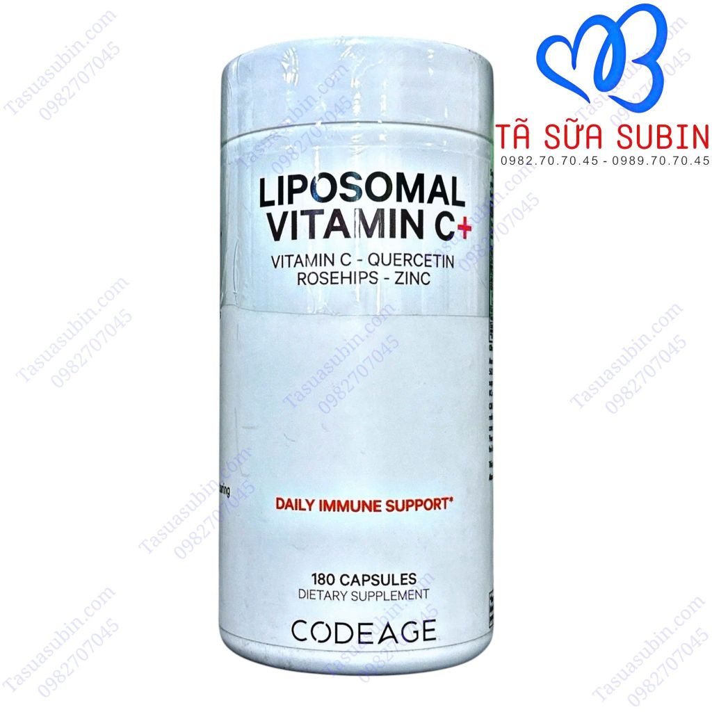 Viên uống Liposomal Vitamin C tăng đề kháng, sáng da, chống lão hóa Codeage Mỹ 180 viên