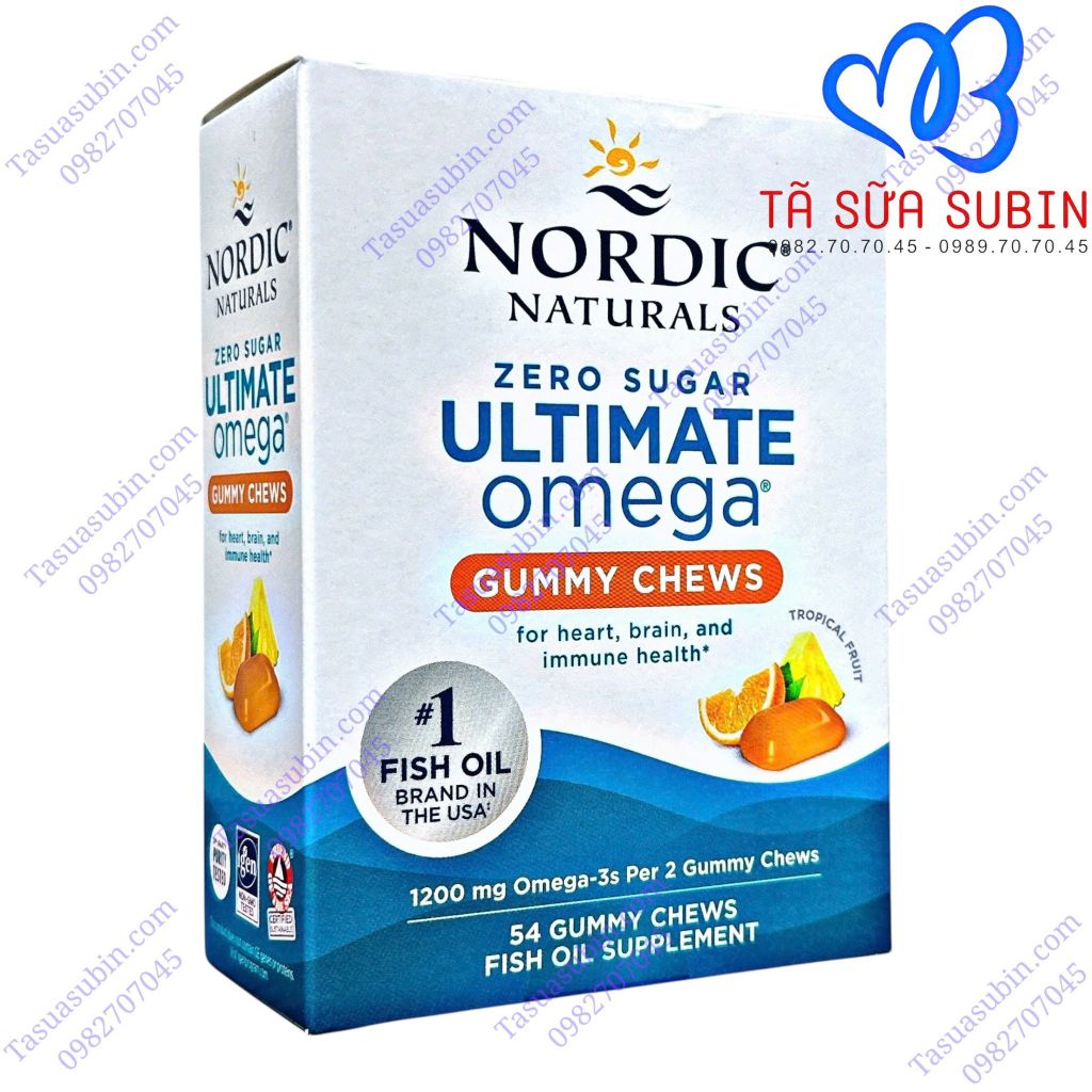 Kẹo Dẻo Nhai Ultimate Omega Nordic Naturals Mỹ 54 Viên
