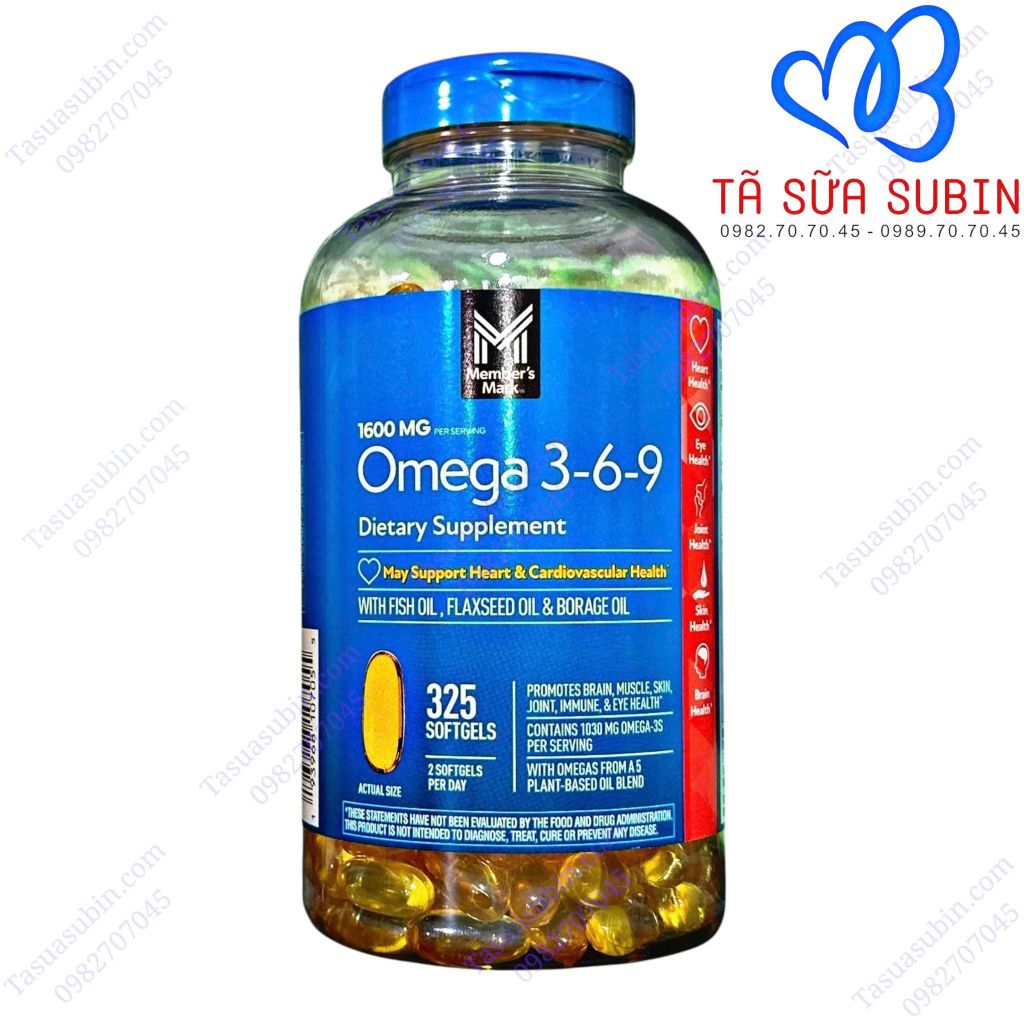 Viên Uống Omega 3 6 9 Member’s Mark Supports Heart Health 325 Viên