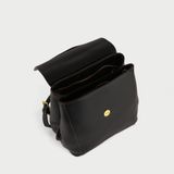  Balo Nữ Mini Nắp Gập Nam Châm Phối Viền Nâu AT-16 Đen 