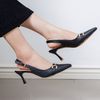  Giày Cao Gót Nữ Slingback Mũi Nhọn Phối Khóa Sang Trọng BD-010 