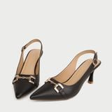  Giày Cao Gót Nữ Slingback Mũi Nhọn Phối Khóa Sang Trọng BD-010 