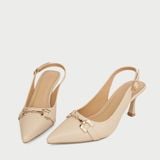  Giày Cao Gót Nữ Slingback Mũi Nhọn Phối Khóa Sang Trọng BD-010 