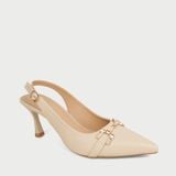  Giày Cao Gót Nữ Slingback Mũi Nhọn Phối Khóa Sang Trọng BD-010 