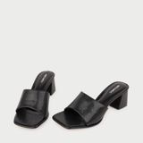  Dép Cao Gót Đế Trụ Da Vân Hạt MC.29 Đen 