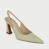  Giày Cao Gót Slingback Mũi Nhọn Da Trơn MH10 Xanh 