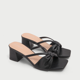  Dép Cao Gót Nữ Đế Vuông Quai Ngang Kiểu Nơ 5cm MC.316 