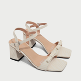  Sandal Cao Gót Quai Ngang Phối Nơ MC.320 