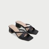  Dép Cao Gót Nữ Đế Vuông Quai Ngang Đan Chéo MC.342 