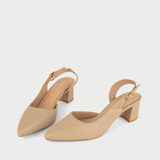  Giày Sandal Cao Gót Nữ Dáng Slingback Mũi Nhọn Đế Vuông Cao 5cm MC-811 
