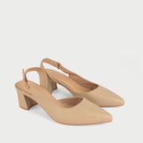  Giày Sandal Cao Gót Nữ Dáng Slingback Mũi Nhọn Đế Vuông Cao 5cm MC-811 
