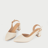  Giày Sandal Cao Gót Nữ Dáng Slingback Mũi Nhọn Đế Vuông Cao 5cm MC-811 