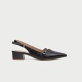  Giày Cao Gót Nữ Dáng Slingback Mũi Nhọn Đế Vuông Phối Khóa MC-902 