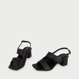  Sandal Cao Gót Quai Ngang Đôi Hở Hậu MC.108 Đen 