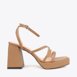  Sandal Cao Gót Đế Đúp Mũi Vuông Phối Quai Dây NK-2 Cafe 