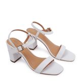  Sandal Cao Gót Quai Ngang Bản Lớn THD-6 Trắng 