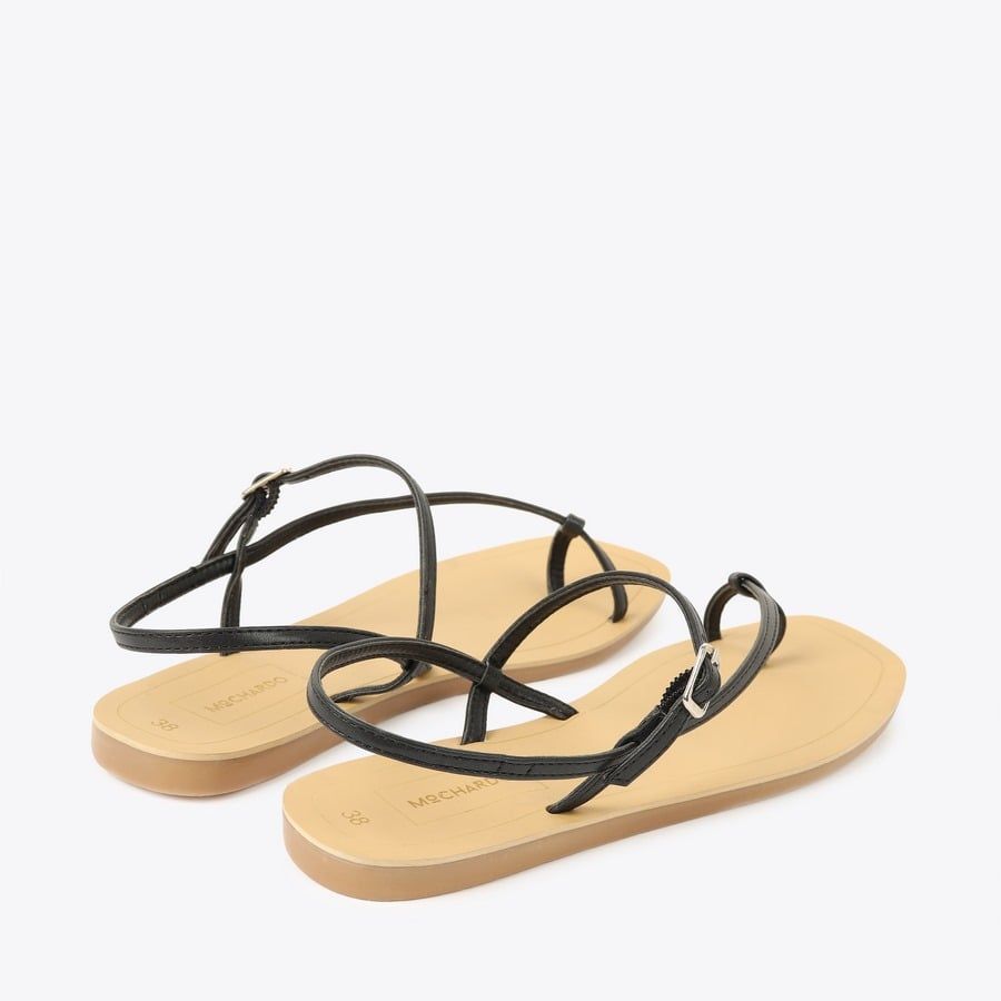  Sandal Bệt Đế Đúc Dây Mảnh Xỏ Ngón GY-1 Đen 
