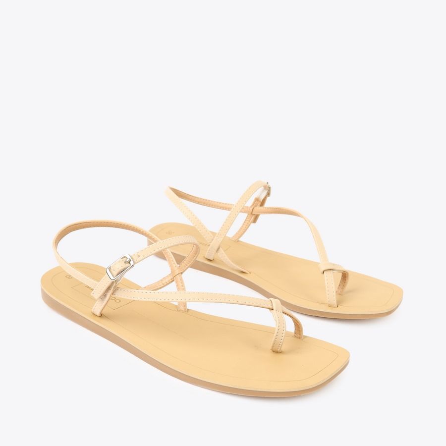  Sandal Bệt Đế Đúc Dây Mảnh Xỏ Ngón GY-1 Kem 