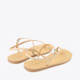  Sandal Bệt Đế Đúc Dây Mảnh Xỏ Ngón GY-1 Kem 