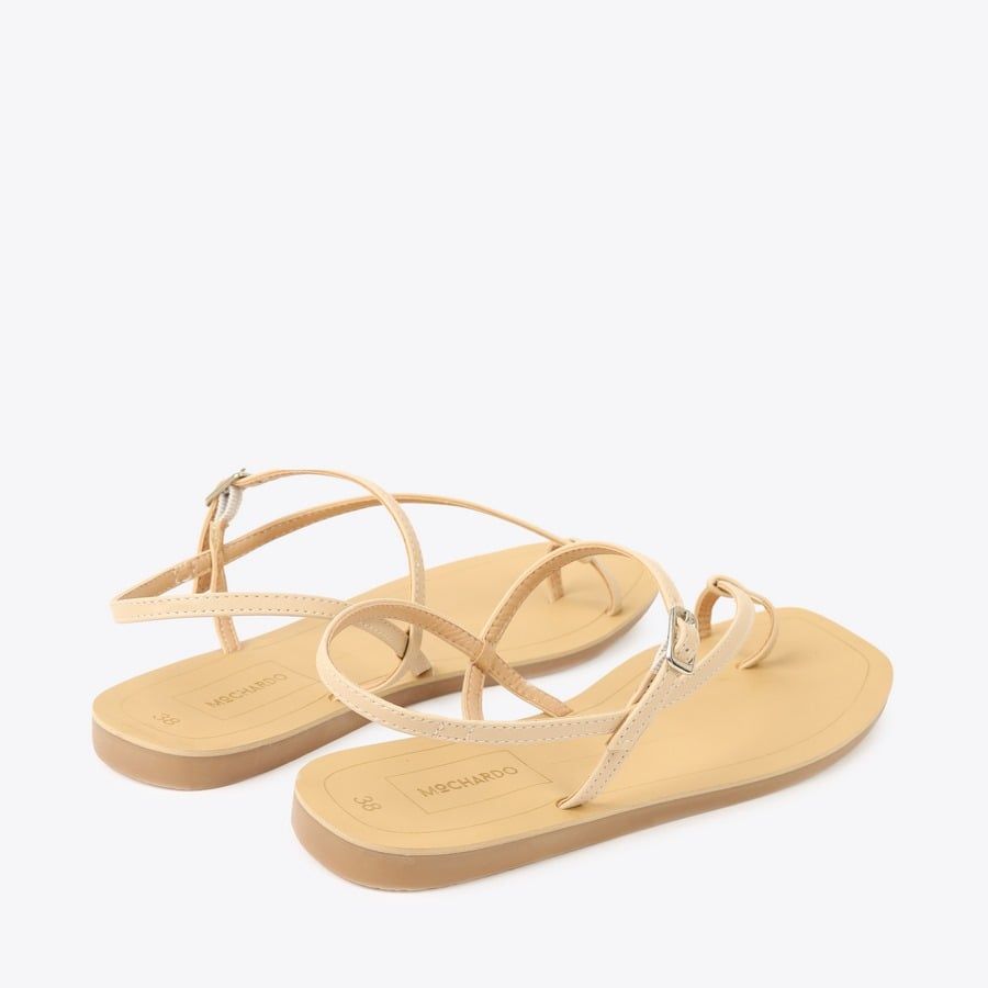  Sandal Bệt Đế Đúc Dây Mảnh Xỏ Ngón GY-1 Kem 
